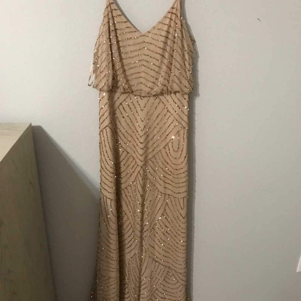 Adrianna Papell sequin bridesmaid dress